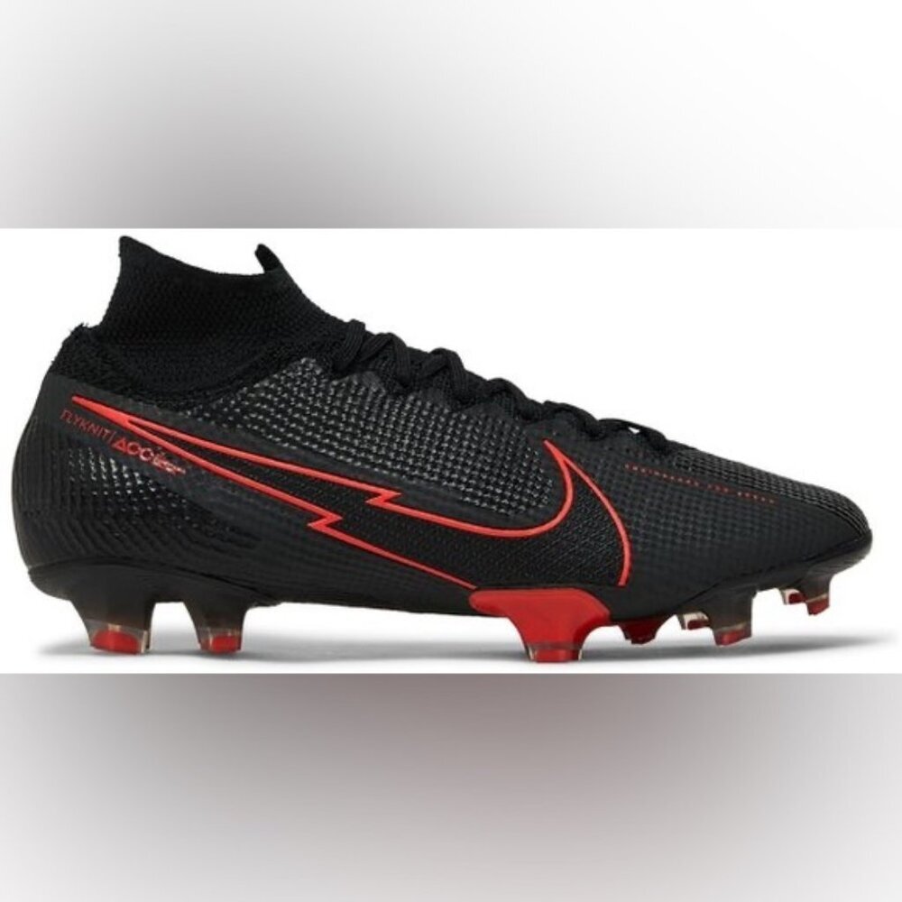 Nike 6.5 Soccer Cleats Shoes Black Red Sports Runners Athletic Summer Footwear 6